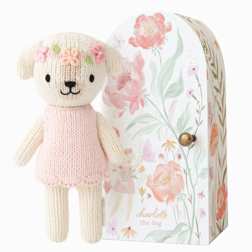 Tiny Charlotte the Dog Hand-Knit Doll