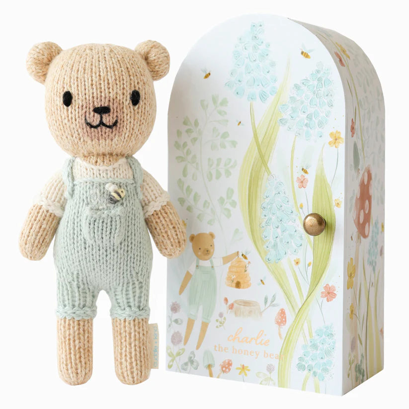 Tiny Charlie the Honey Bear Hand-Knit Doll