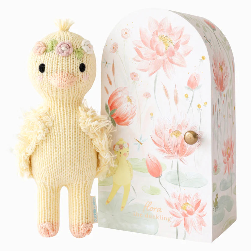 Tiny Flora the Duckling Hand-Knit Doll