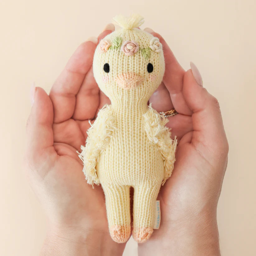 Tiny Flora the Duckling Hand-Knit Doll