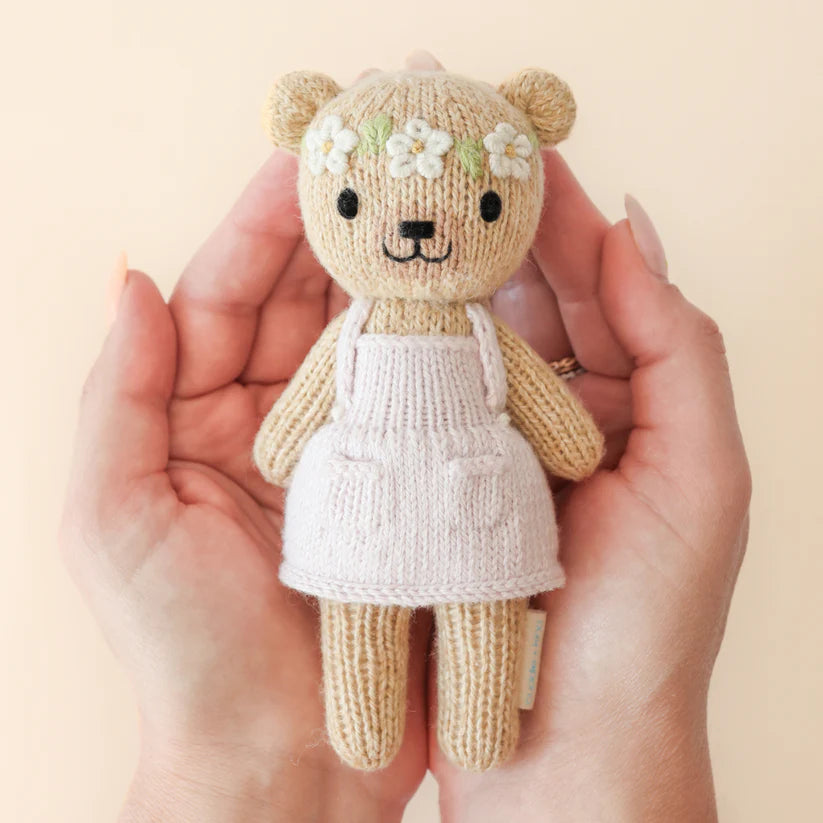 Tiny Olivia the Honey Bear Hand-Knit Doll