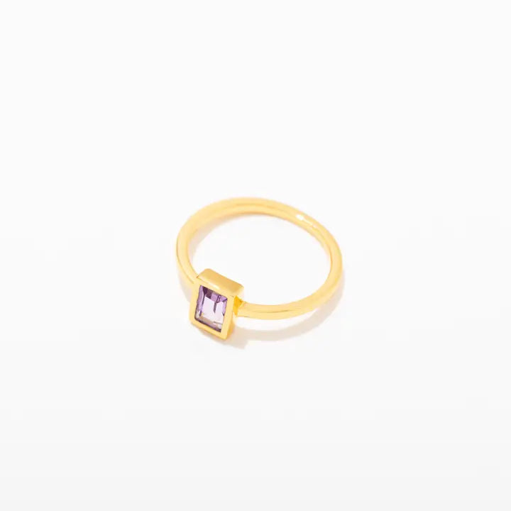 Gemme 18 K Gold Plated Gemstone Ring