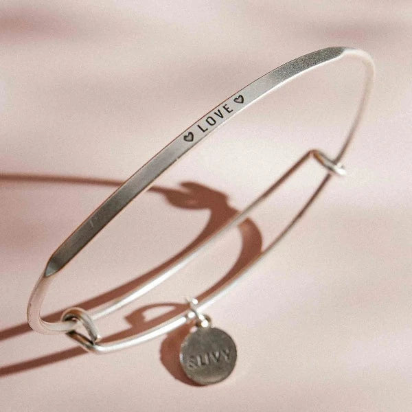Heart With Love Heart Bangle | Posy