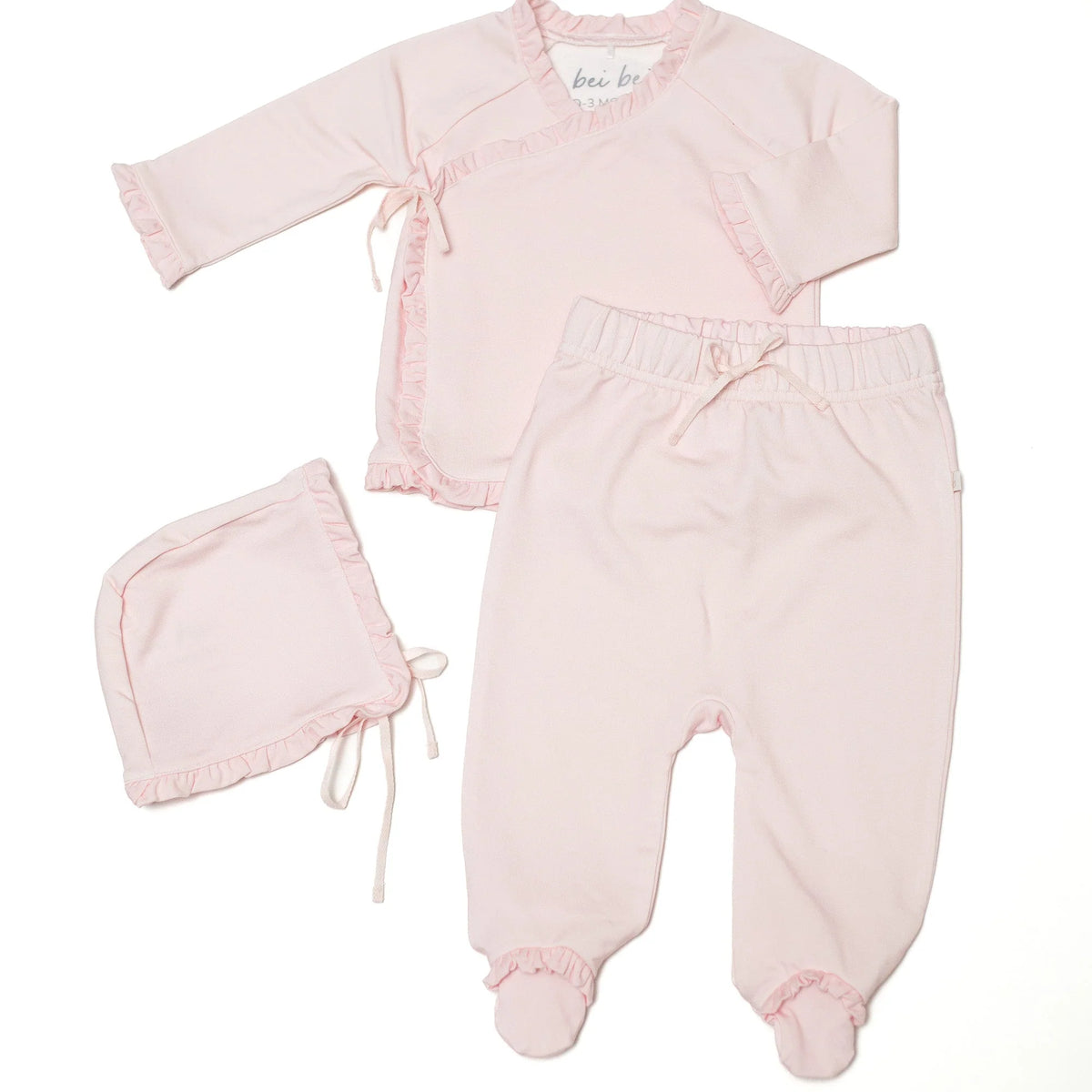 3pc Ruffle Bamboo Baby Set | 0-3 Months