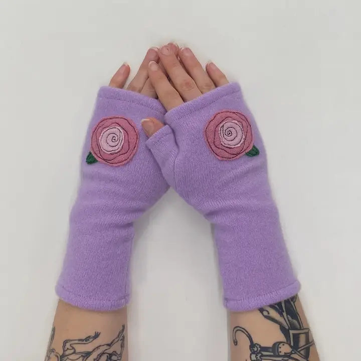 Fingerless Cashmere Gloves | Blooming Rose