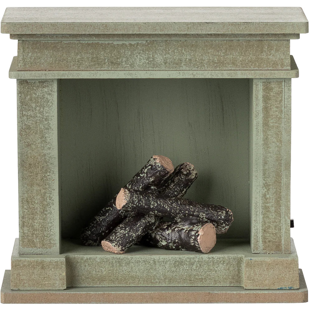Miniature, Dusty Green Fireplace