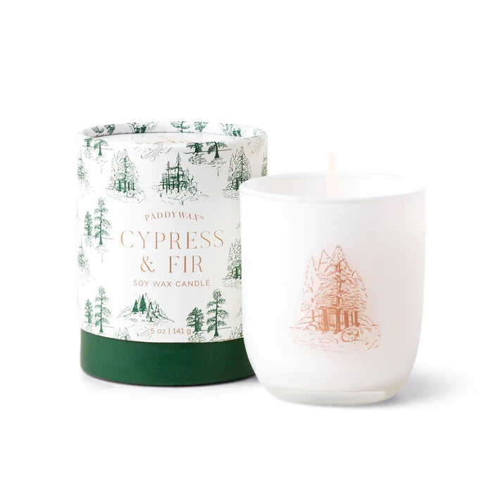 Cypress & Fir Candle | White Opaque Copper Decal