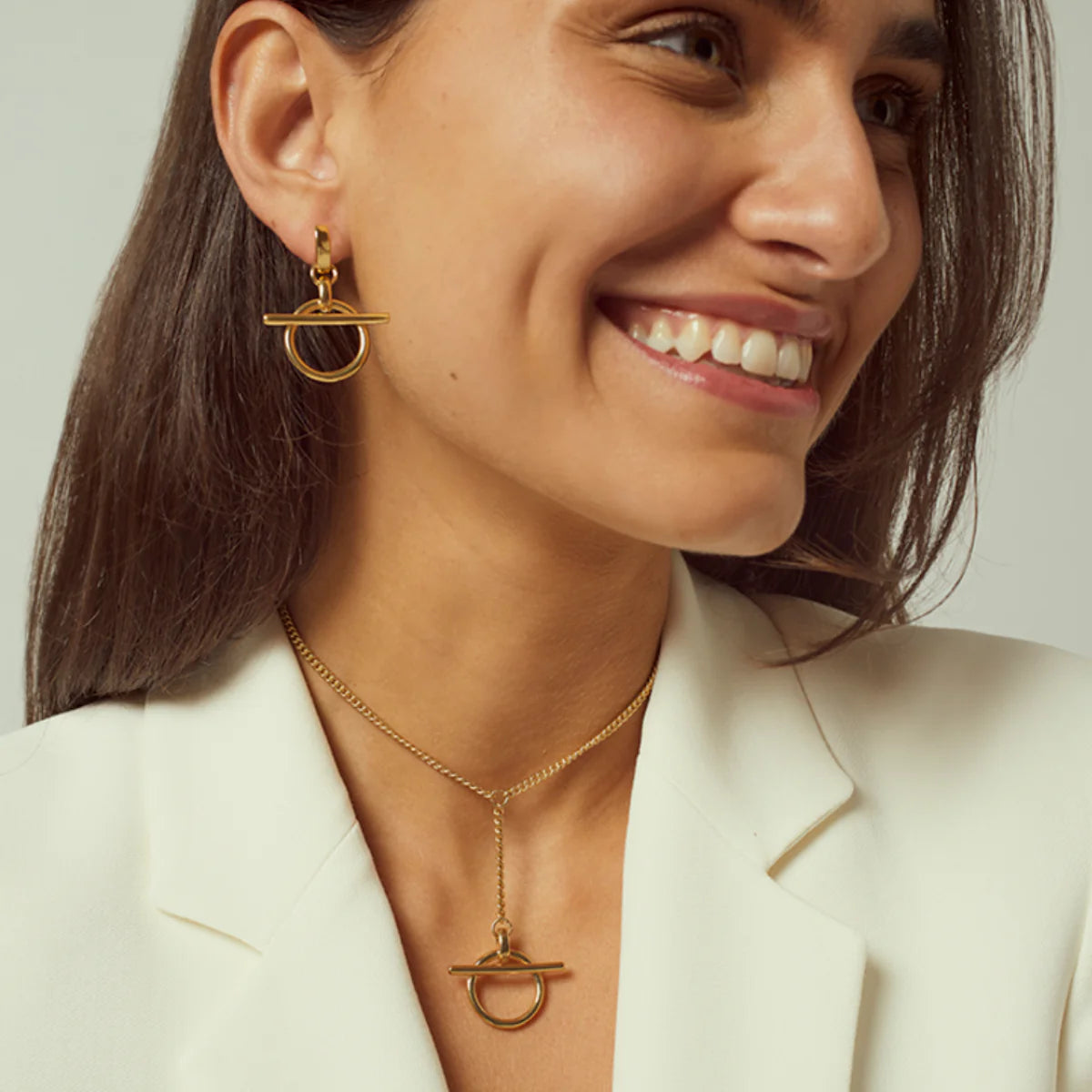Circle and Bar Earrings