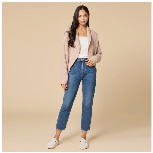 Waffle Marshmallow Cocoon Cardigan