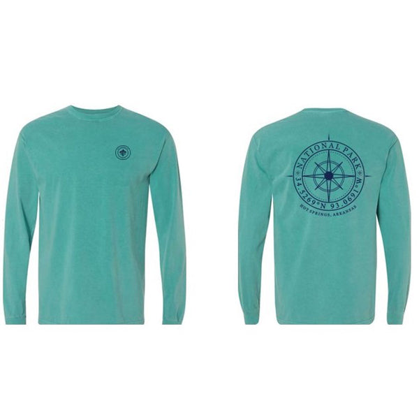 National Park Compass Long-Sleeved Tee | Seafoam