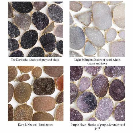 Gemstone and Druzy Cluster Earrings