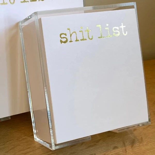 Gold Foil Shit List Notepad | Paddie
