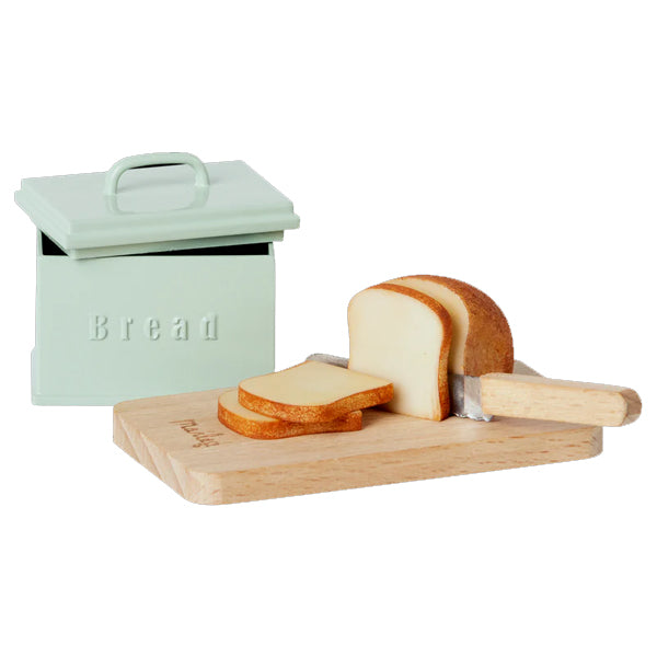 Miniature Bread Box with Utensils