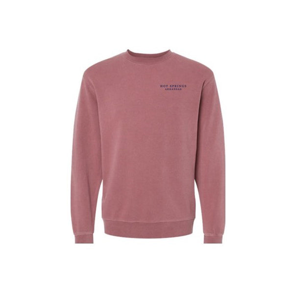 Hot Springs Embroidered Crew Sweatshirt | Navy Thread