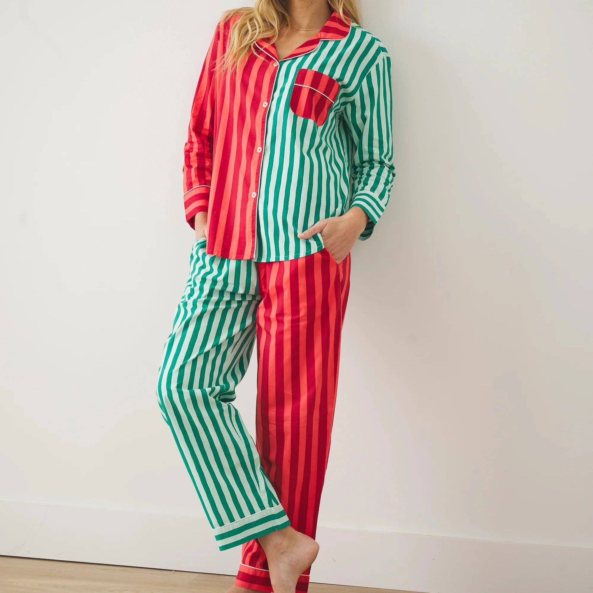 Long PJ Set | Holiday Stripes