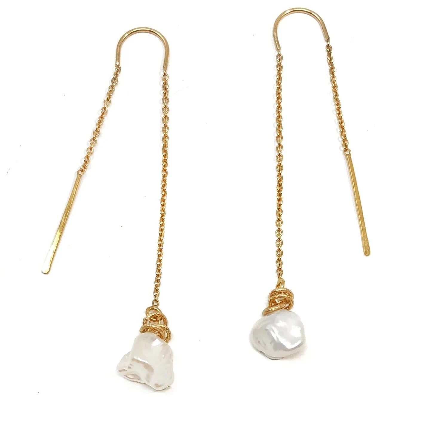 Keshi Pearl Threader Earrings
