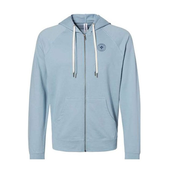 Hot Springs Unisex Loop Back Wave Zip Hoodie | Navy Ink