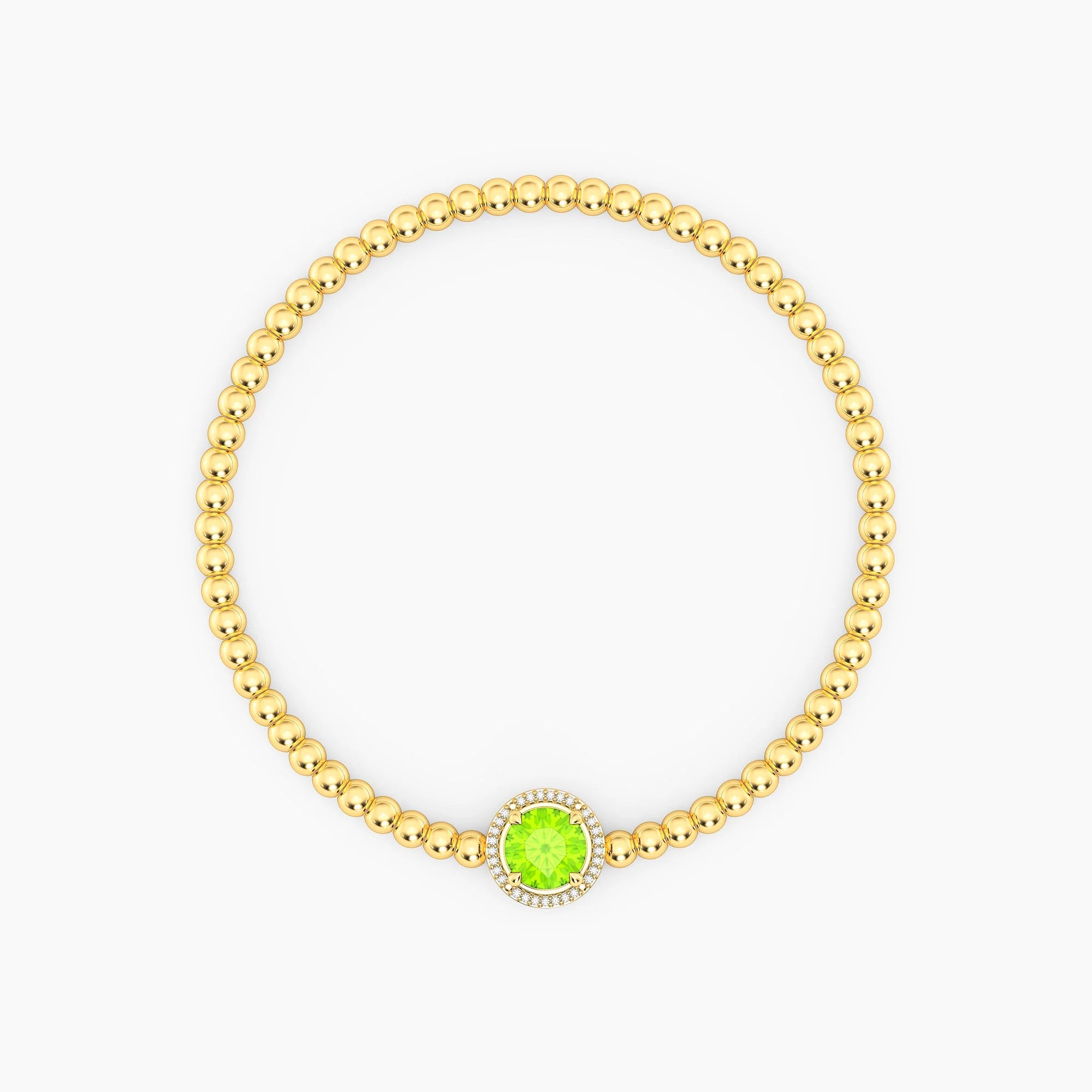 Birthstone Beaded Bracelet | Gold