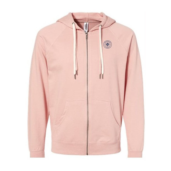 Hot Springs Unisex Loop Back Wave Zip Hoodie | Navy Ink
