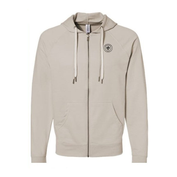 Hot Springs Unisex Loop Back Wave Zip Hoodie | Black Ink