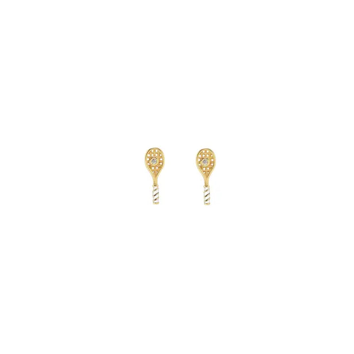 Tennis Racket Crystal Stud Earrings