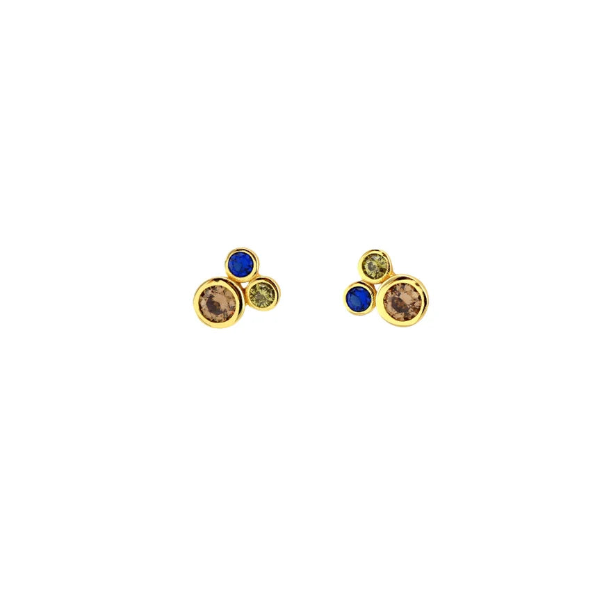 Modernist Bezel Crystal Stud Earrings