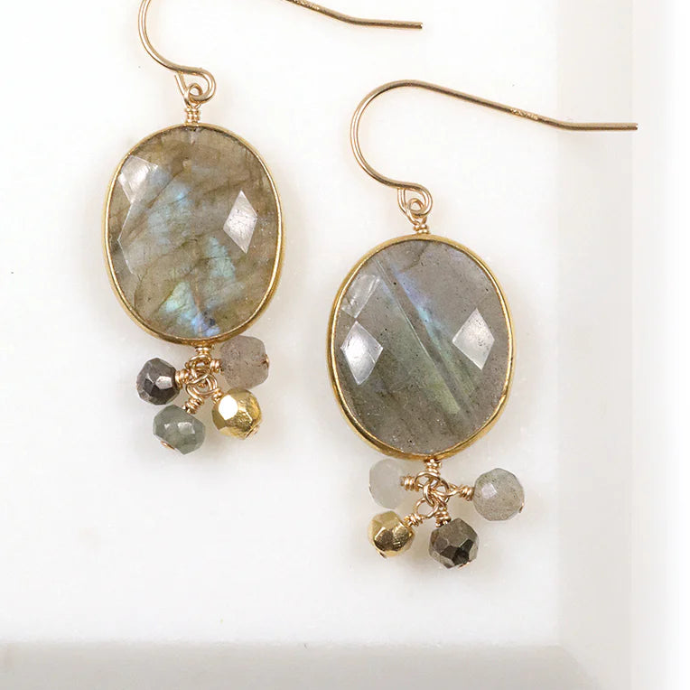 Labradorite Cluster Earrings