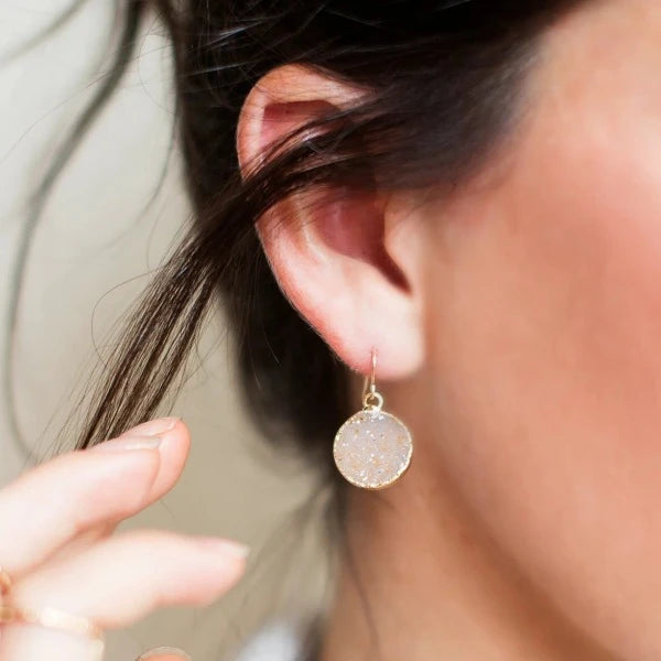 Round Druzy Earrings