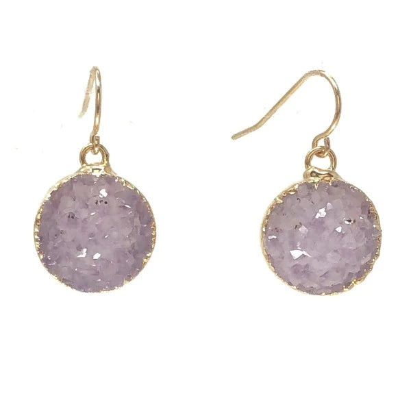 Round Druzy Earrings
