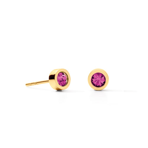 Sparkling Dot Gold Stud Earrings
