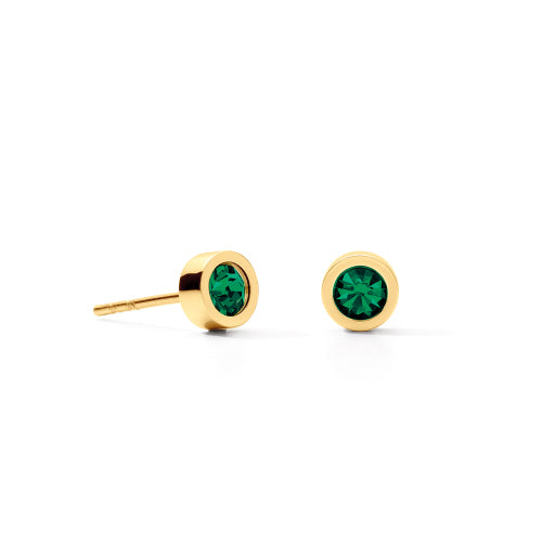 Sparkling Dot Gold Stud Earrings