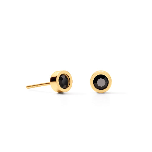 Sparkling Dot Gold Stud Earrings