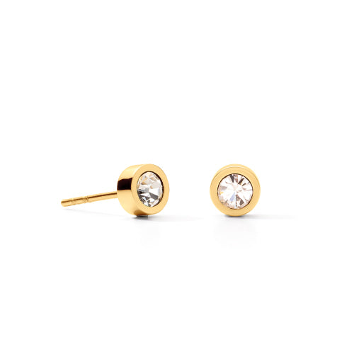 Sparkling Dot Gold Stud Earrings