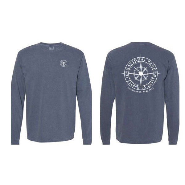 National Park Compass Long-Sleeved Tee | Denim