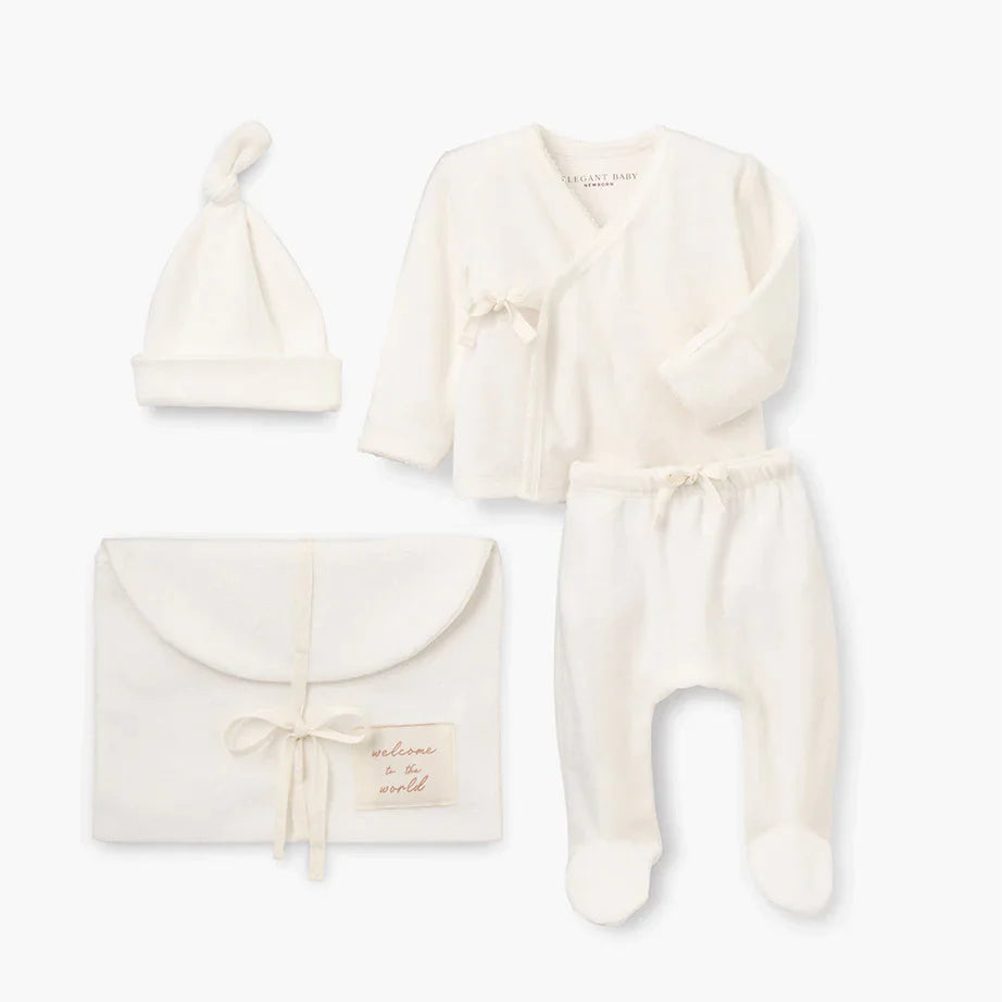 Welcome to the World Velour Layette Bag Set