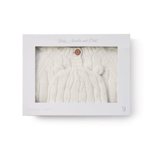 Boxed Cable Sweater/Hat