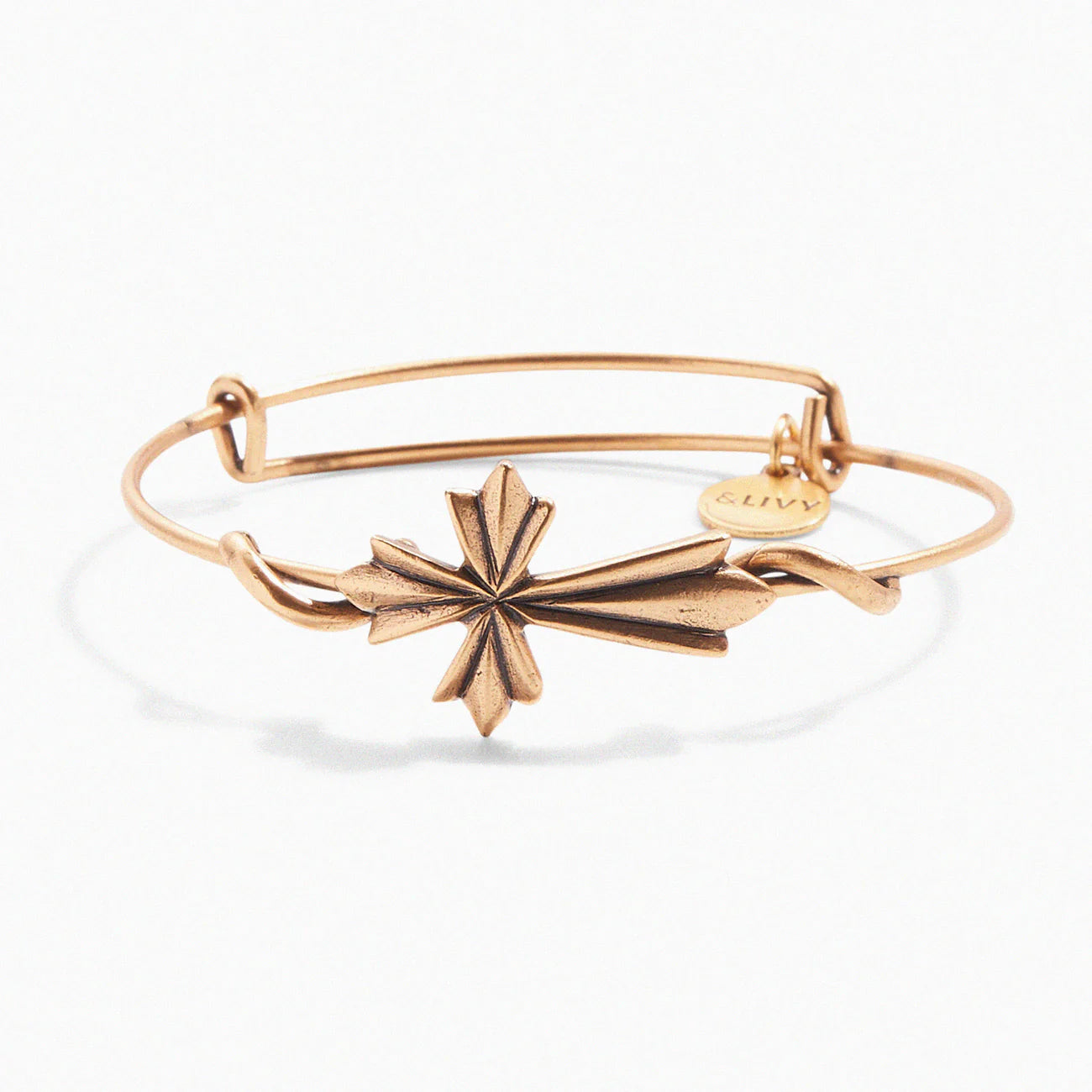 Ornate Cross Symbol Wrap Bangle