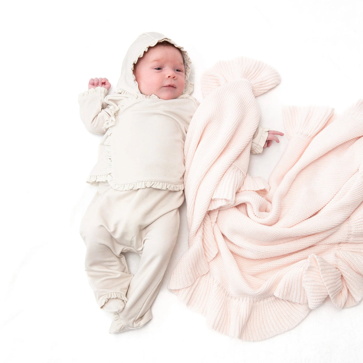 3pc Ruffle Bamboo Baby Set | 0-3 Months