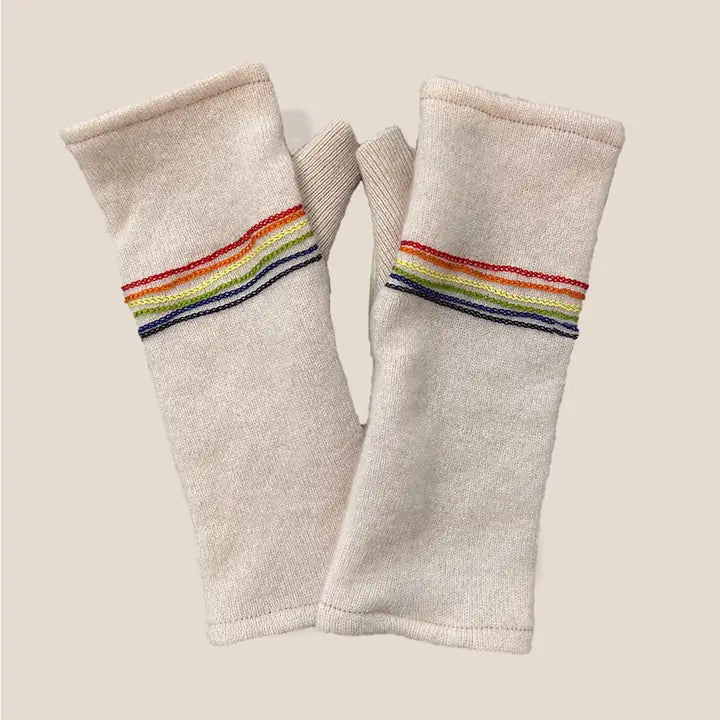 Fingerless Cashmere Gloves | Rainbows