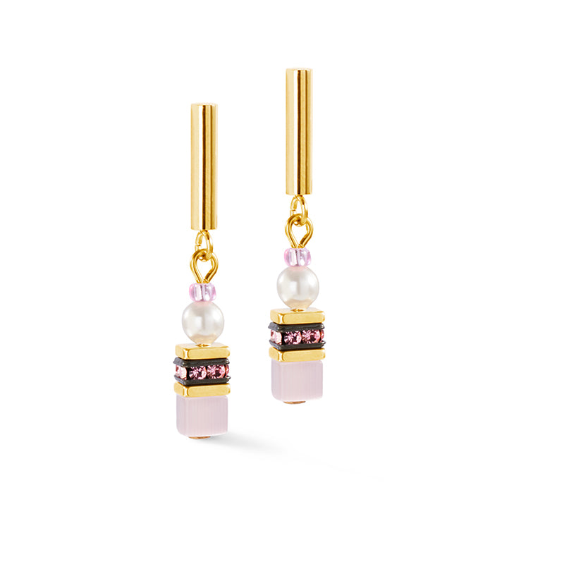 GeoCUBE® Mini Fusion Pearls Earrings | Gold