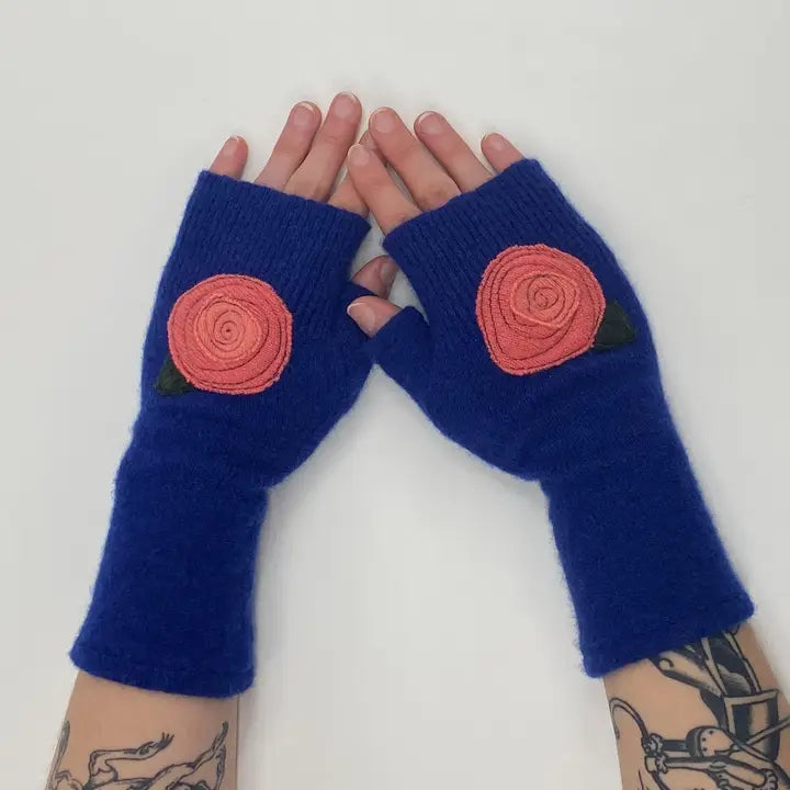 Fingerless Cashmere Gloves | Blooming Rose