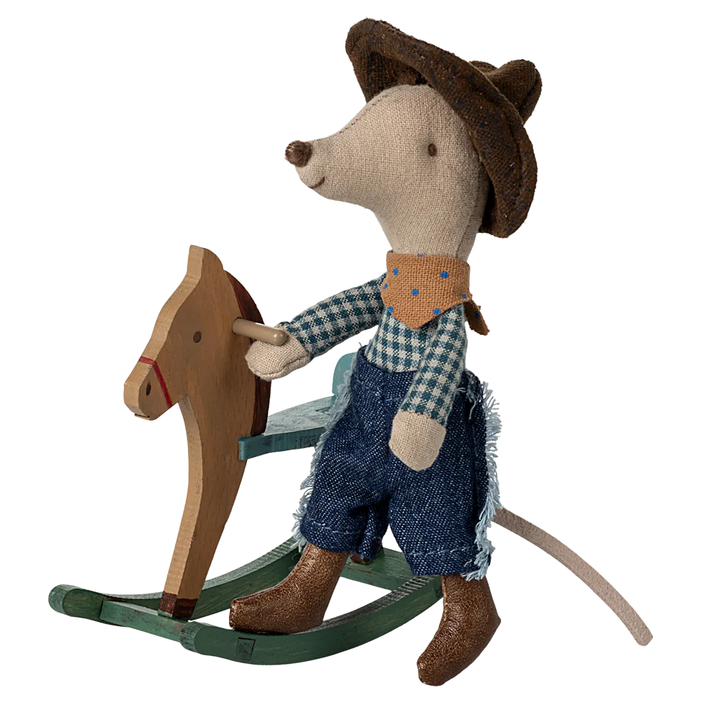 Cowboy Mouse with Rocking Horse