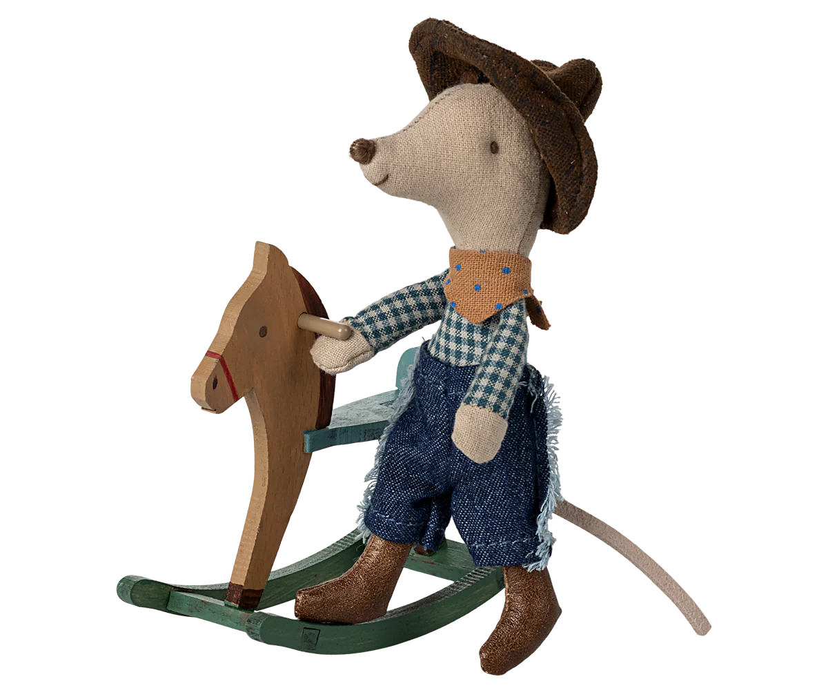 Cowboy Mouse with Rocking Horse