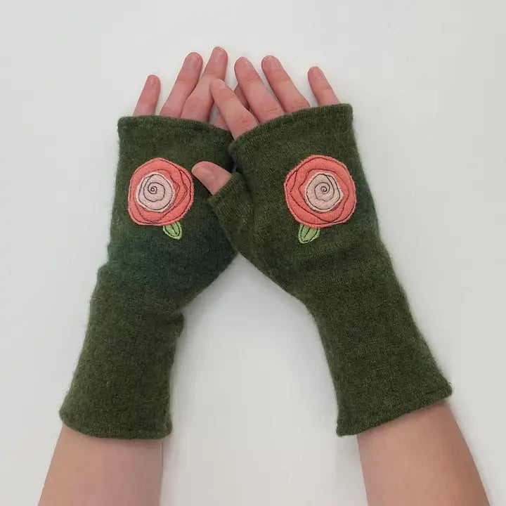 Fingerless Cashmere Gloves | Blooming Rose