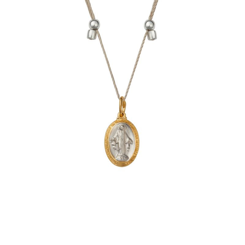 Higher Power Mother Mary Slider Necklace | 2-Tone