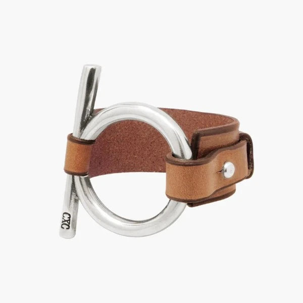 Omega Camel Leather Toggle Clasp Bracelet