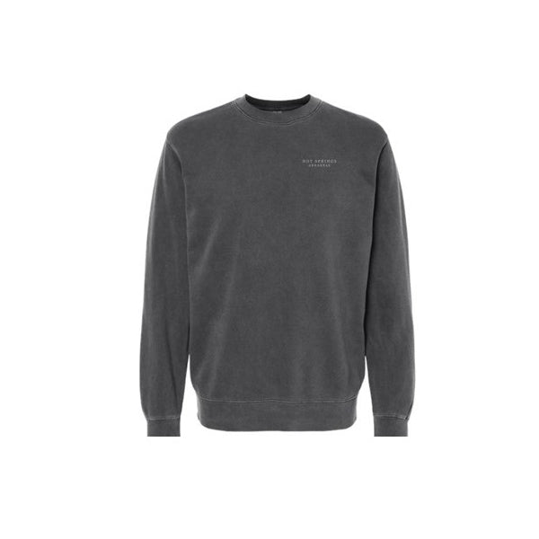 Hot Springs Embroidered Crew Sweatshirt | Light Grey Thread
