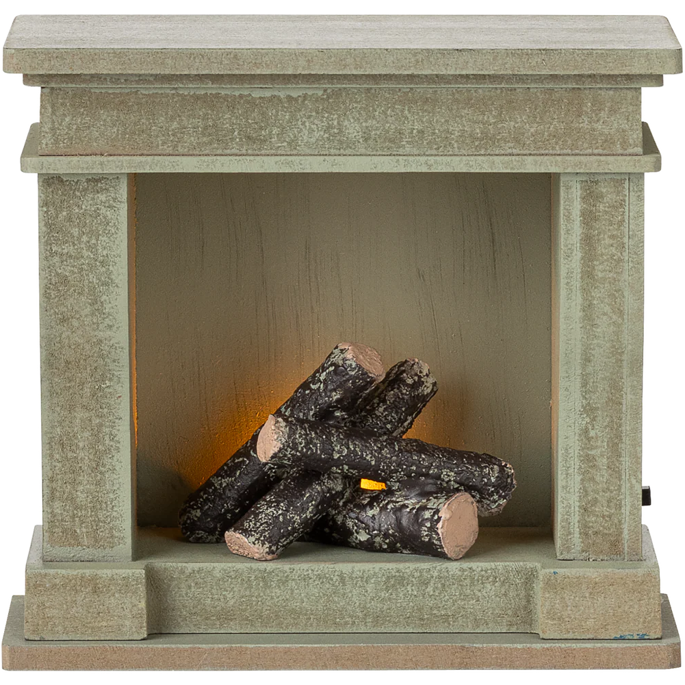 Miniature, Dusty Green Fireplace