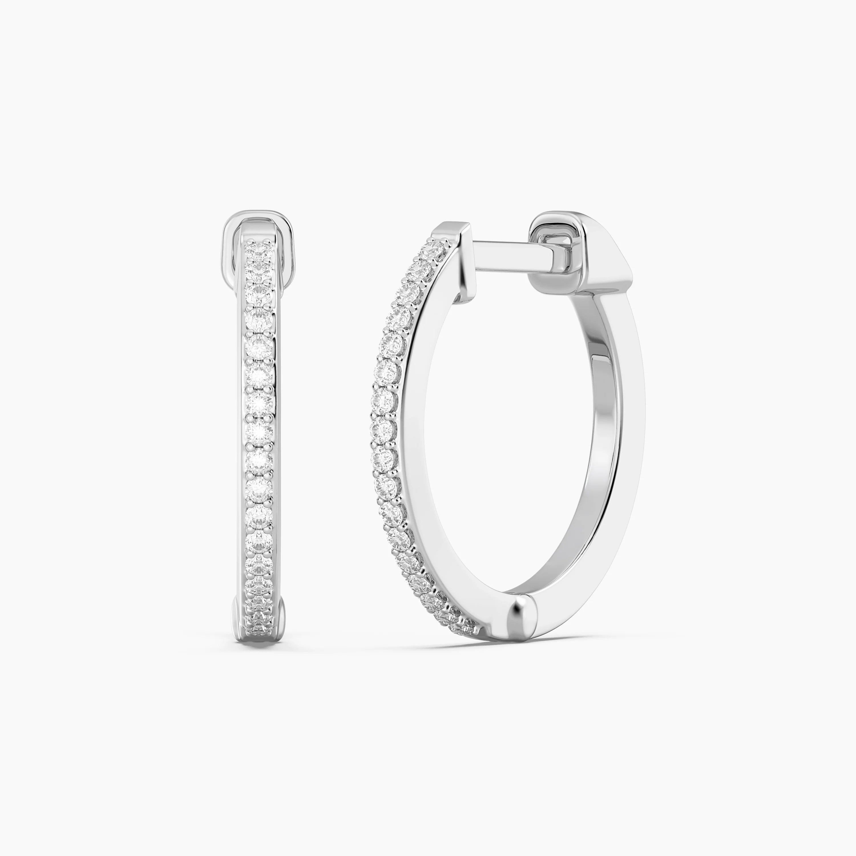 Classic Pave Diamond Huggie Earrings