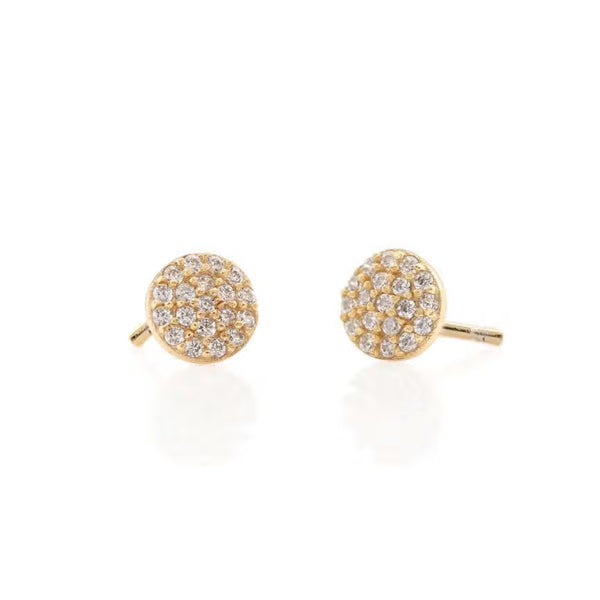 Round Crystal Stud Earrings